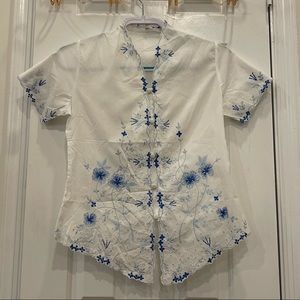Batik embroidery top